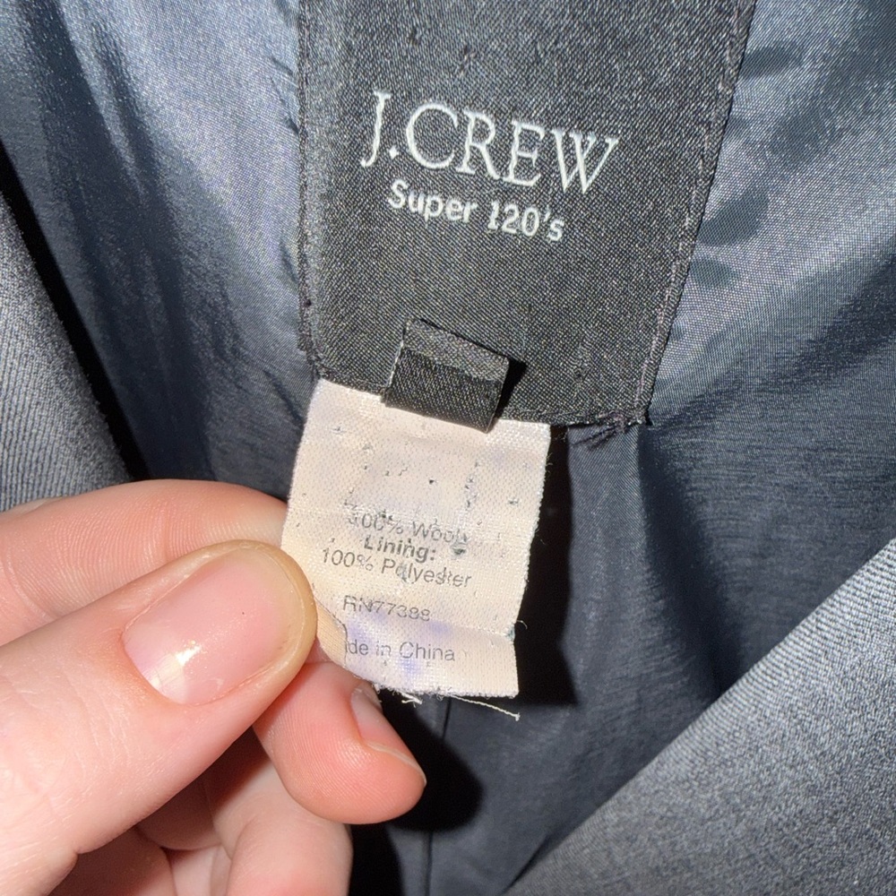 J. Crew Super 120’s Women’s Lightweight Wool Blend Dark Gray Suit Blazer Size 12 - Picture 4 of 9